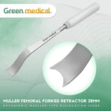 Muller Femoral Forked Retractor 28mm Mueller-Type Ortho Dislocation Lever Tool