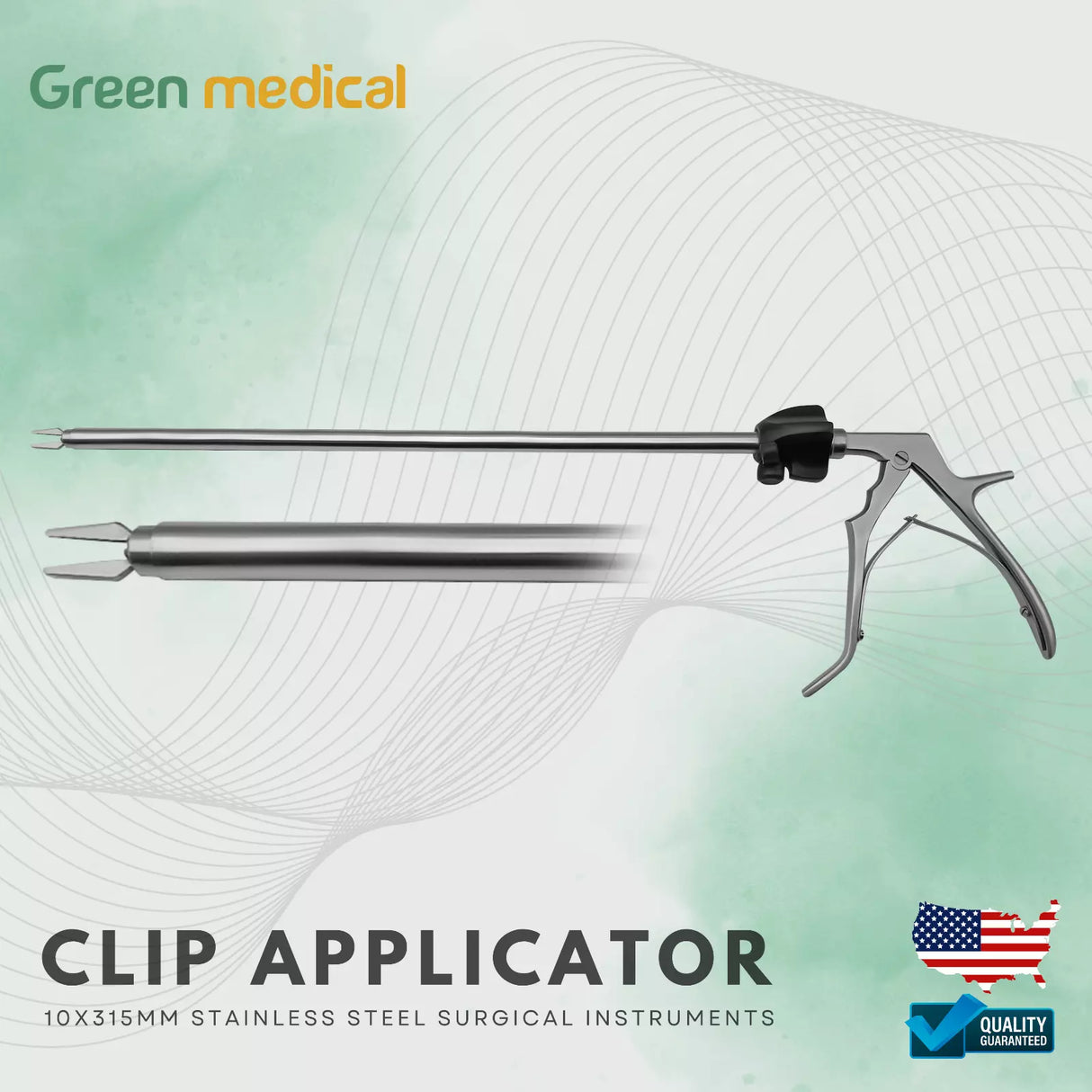 CLIP APPLICATOR 10X315MM LAPA SURGICAL INSTRUMENTS BY GREEN MEDICAL
