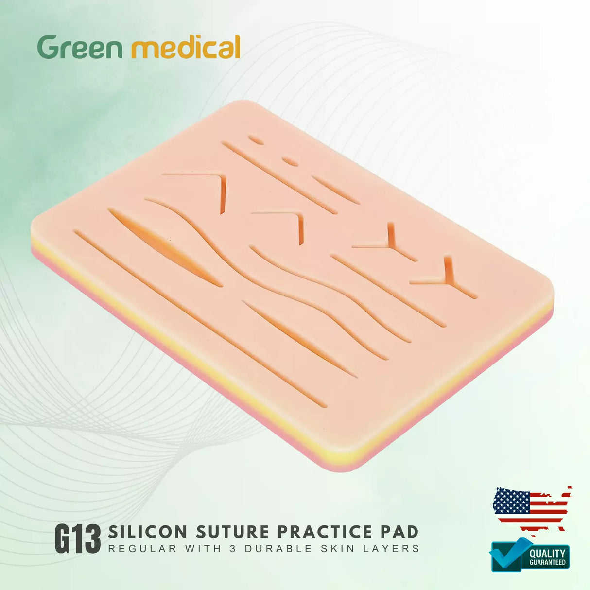 Silicon Suture practice pad G13 with 3 durable skin layers