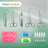 22 Pieces Practice Suture Kit with Dental Pad for Medical Students Training