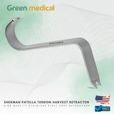 Sherman Patella Tendon Harvest Retractor Orthopedic Knee Surgery Instrument
