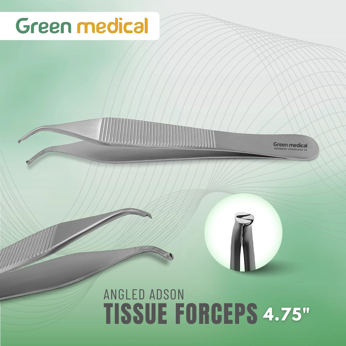 Angled Adson Tissue Forceps 4.75" | Surgical Dental Instrument German Grade