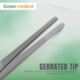 12 Pcs Thumb Dressing Forceps 5.5" Serrated Surgical Veterinary Instruments Stainless Steel German Grade