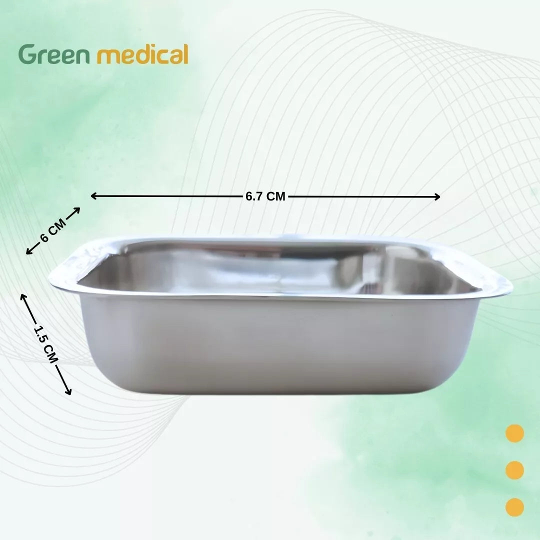 Dental Stainless Steel Square Bowl & Iodine Cups – Universal PRF Bowl Set for Dental Procedures