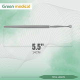3 Pcs Fox Dermal Curette (5,4,3)mm Round Loop Tip Podiatry Surgical Instruments