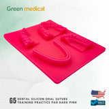 Dental Silicon Oral Suture Training Practice Pad G5 Dark Pink For Dentist