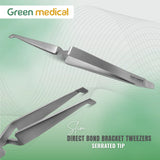 Slim Direct Bond Bracket Tweezers–Serrated Tip Orthodontic Forceps German Grade