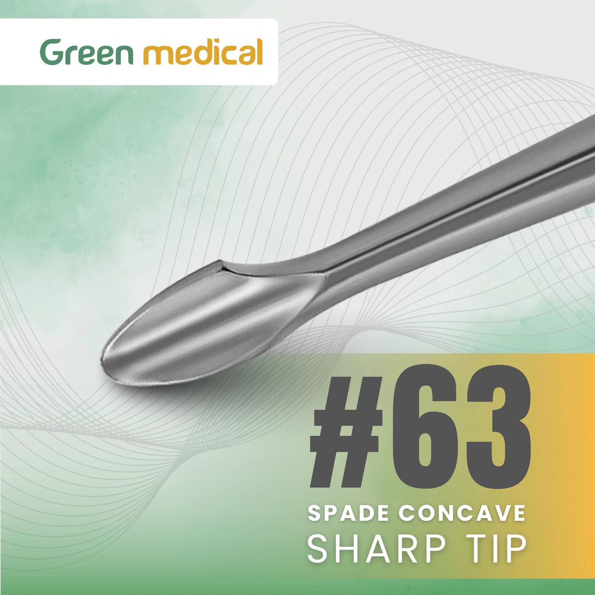 DENTAL TOOTH SURGERY SPADE CONCAVE SHARP TIP ROOT ELEVATOR #63 German Grade
