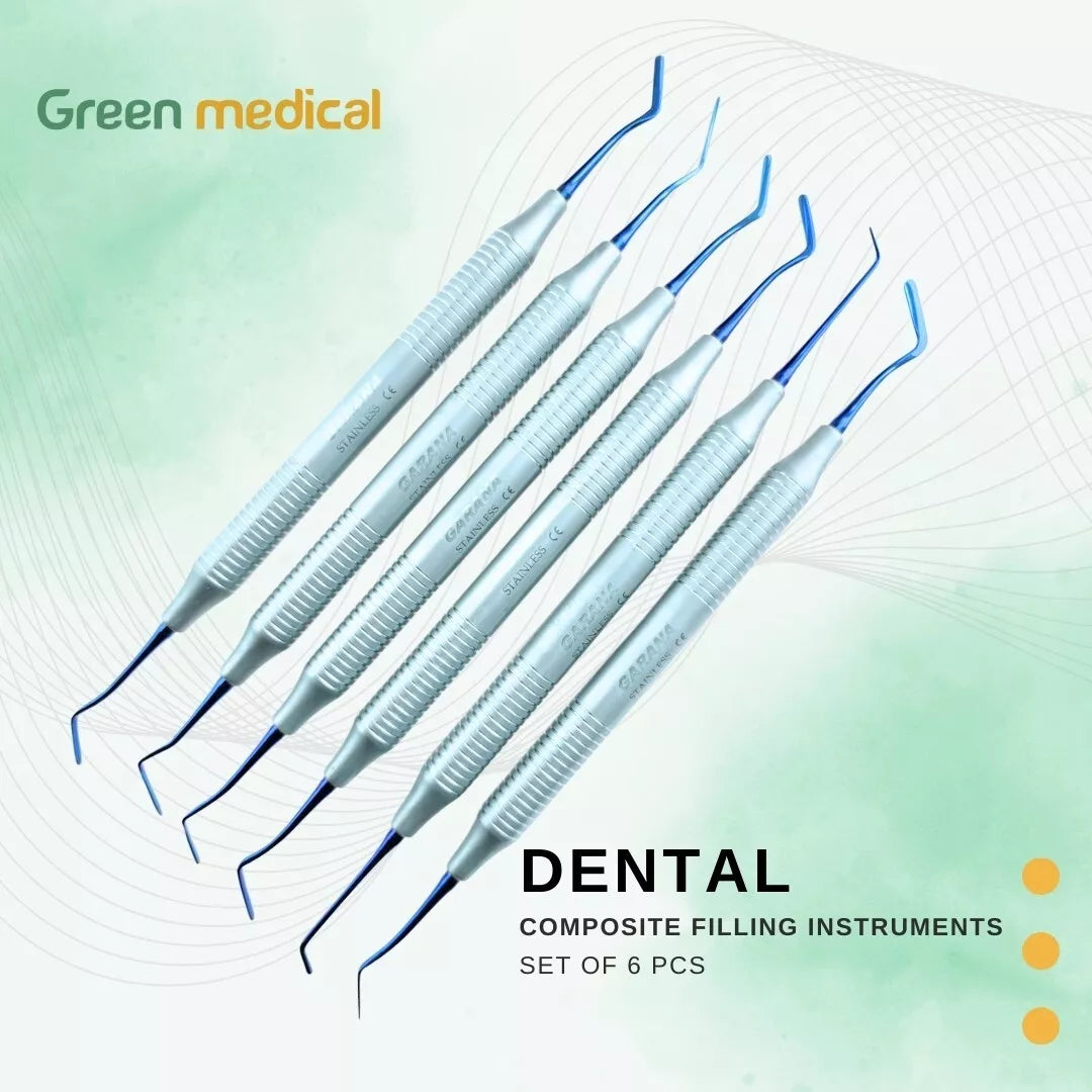 Dental Anterior Composite filling restoration Instrument Kit of 6 Piec ...