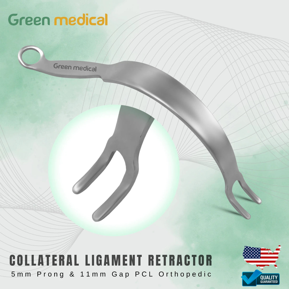 Collateral Ligament Retractor 5mm Prong & 11mm Gap PCL Orthopedic Instruments