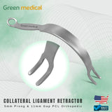Collateral Ligament Retractor 5mm Prong & 11mm Gap PCL Orthopedic Instruments