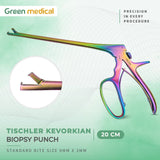 Green Medical Tischler Kevorkian Biopsy Punch 20cm 9x3mm Rainbow Finish