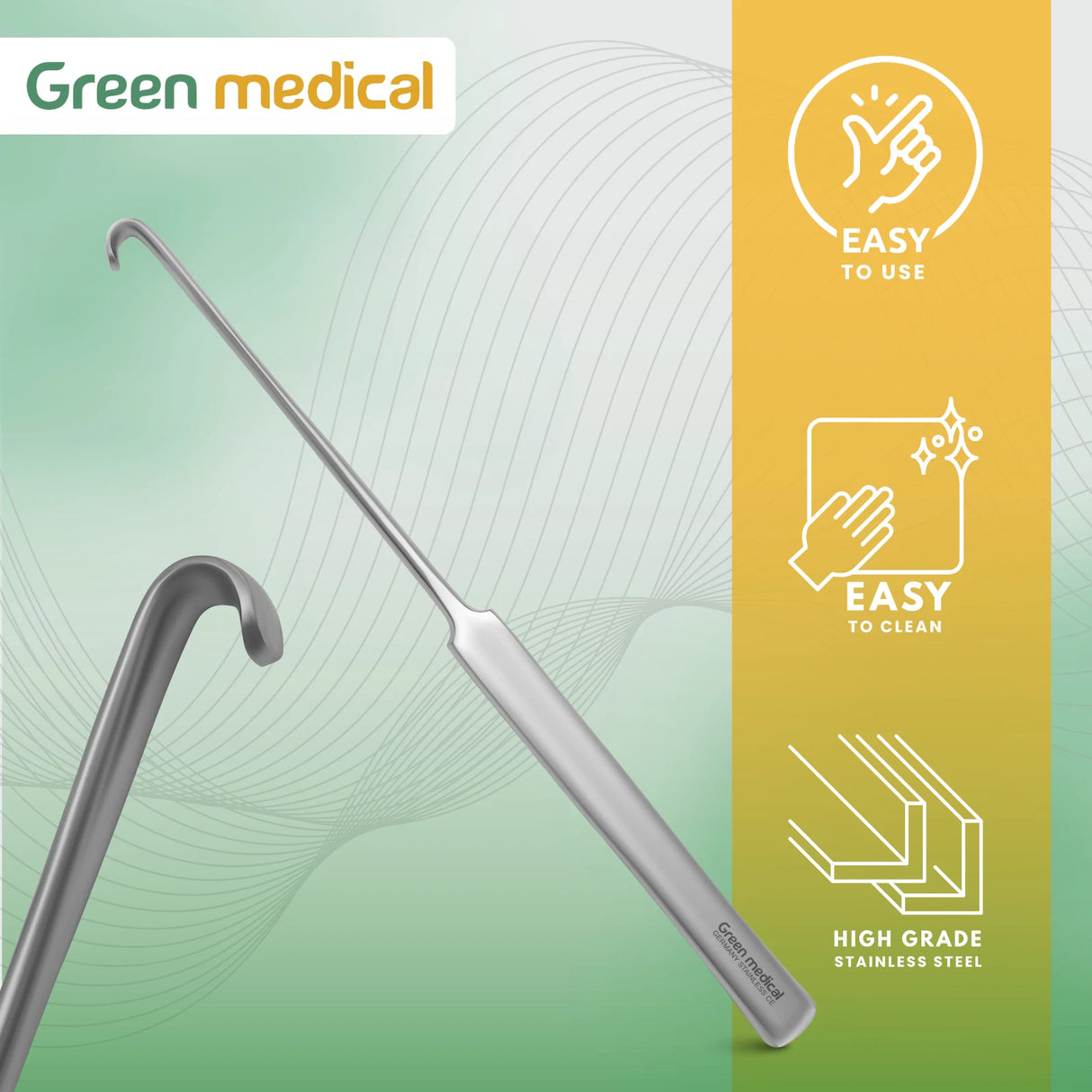 Spay Snook Hook Veterinary Surgical Instruments Stainless German Grade