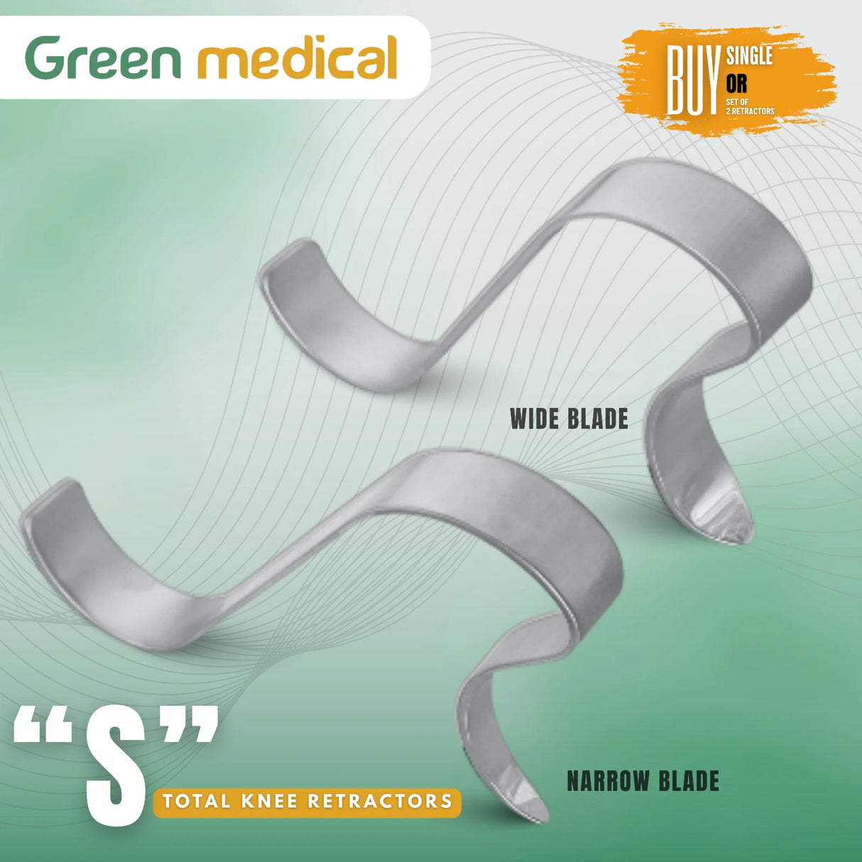 S-Shaped Total Knee Retractors – Orthopedic TKA Surgical Instrument
