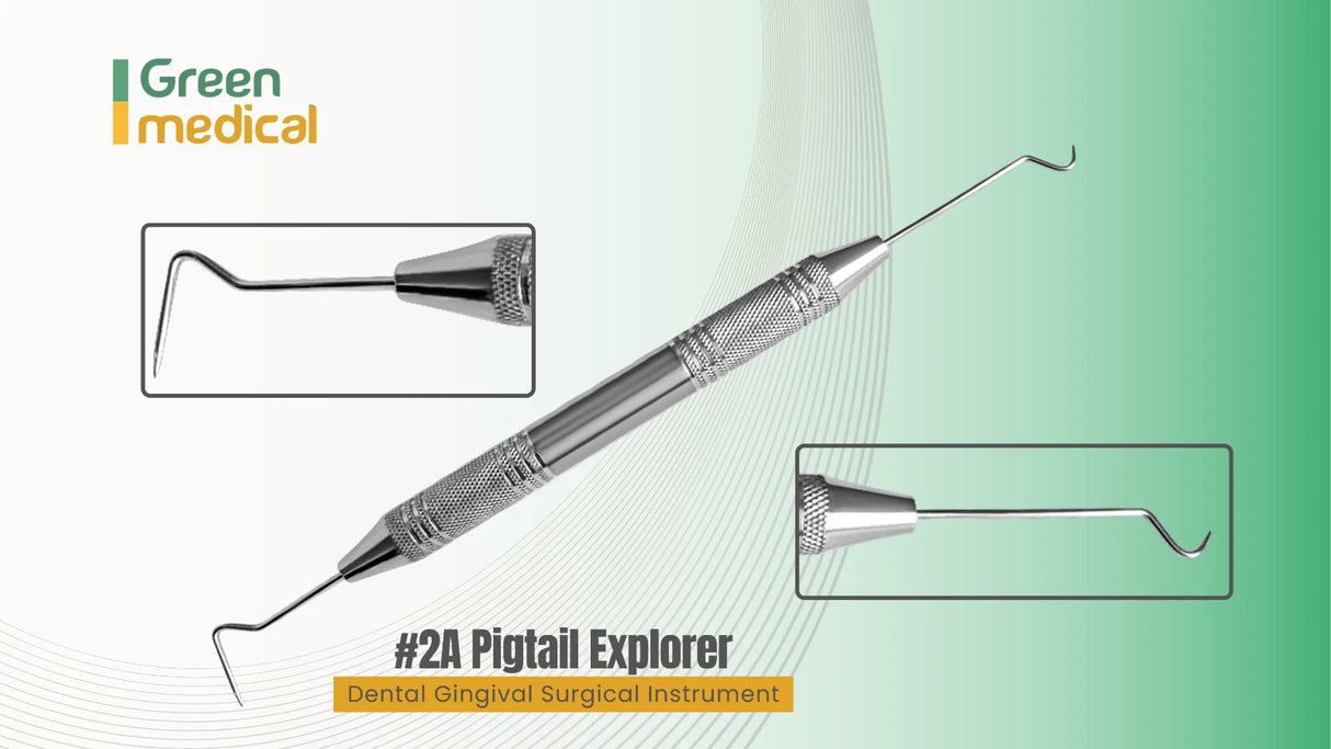 2A Pigtail Dental Explorer – Caries Detection & Restoration Examination Tool