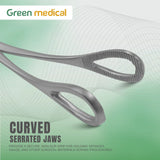 Sponge Forceps 9.5" Curved Serrated Jaws Surgical Gynecology Inst German Grade