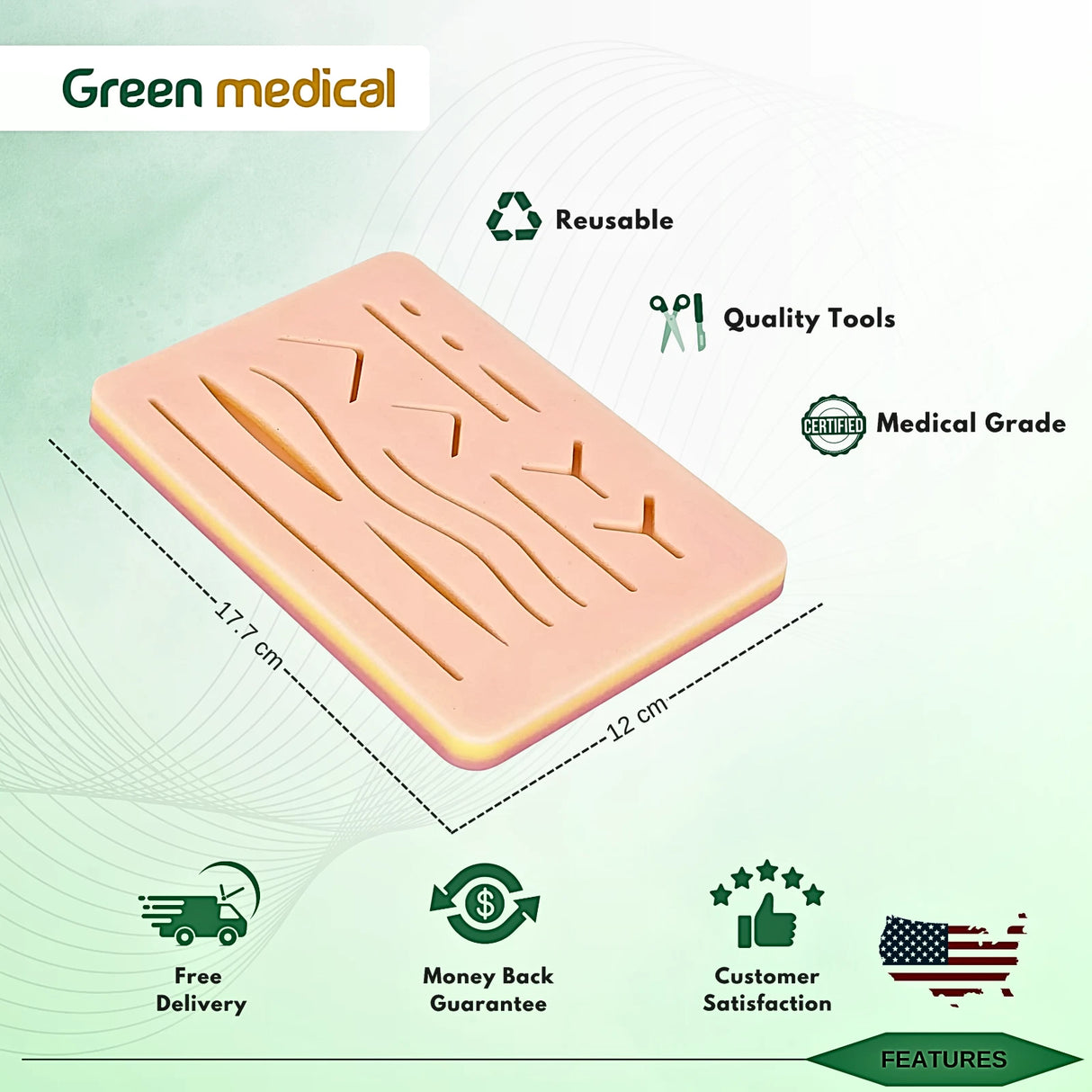 Premium Suture Practice Kit with Silicon pad for Medical Students Training