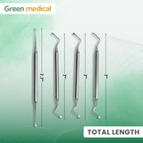 Lucas Bone Curettes Set of 4 Pcs – Dental Surgical Instrument Stainless Steel