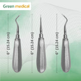 Dental Heidbrink Apex Root Tip Pick Elevators H1 H2 H3 Tooth Surgery Set