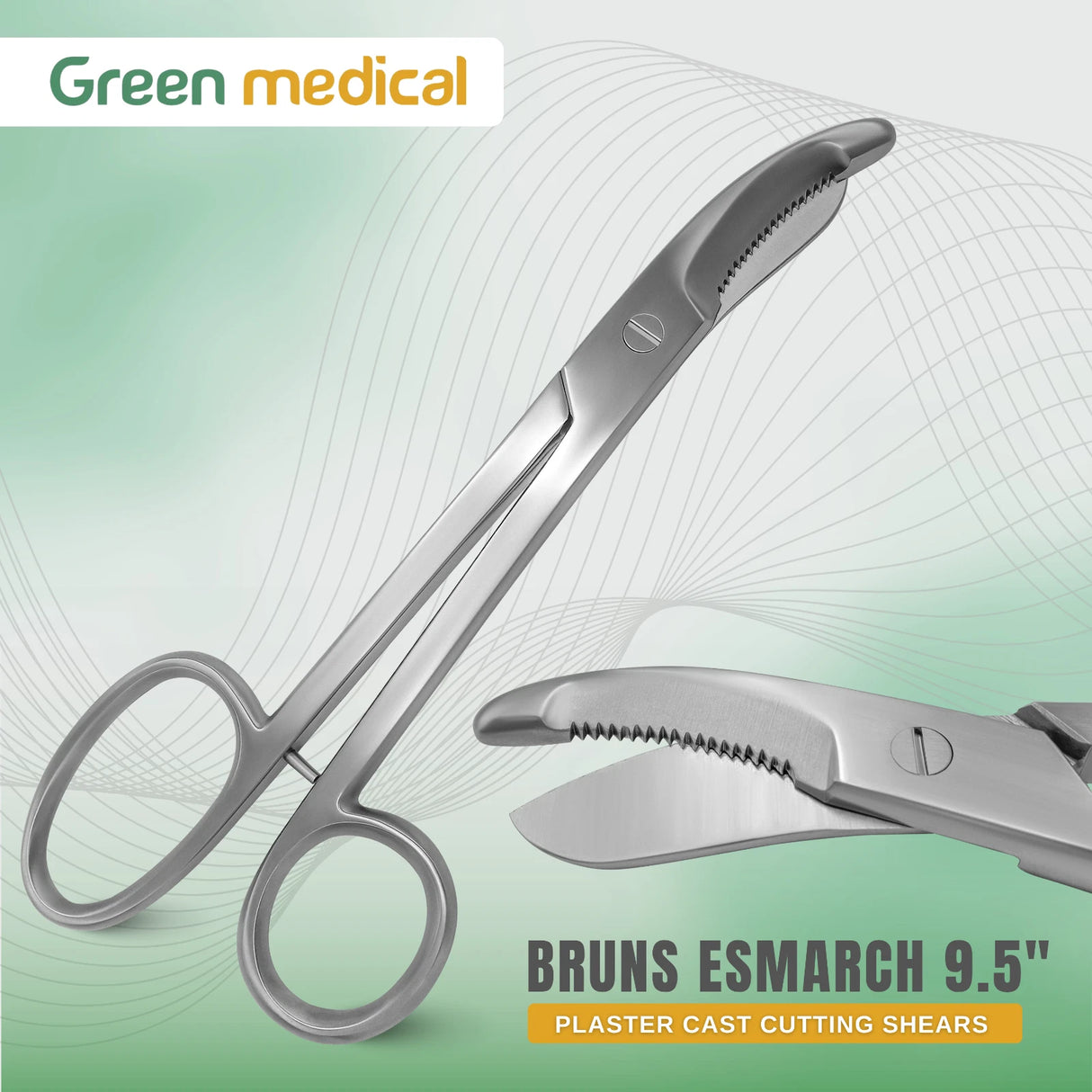Bruns Esmarch Scissors Heavy Duty Plaster Cast Cutting Shears 9 1/2" Serrated