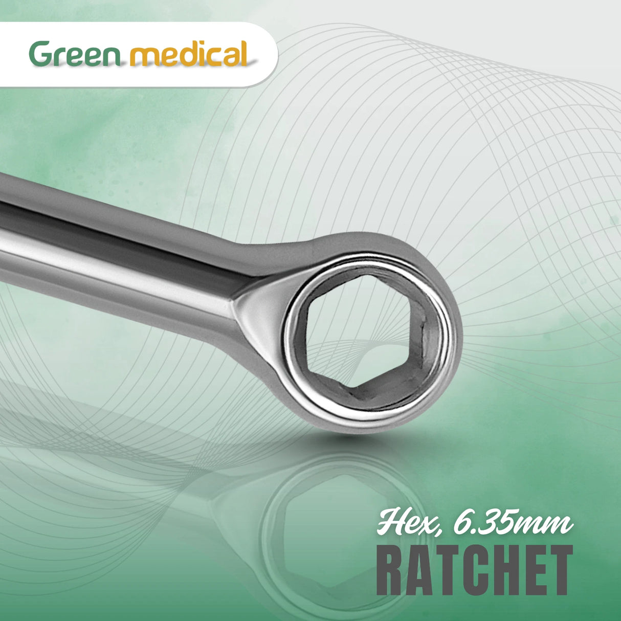 Dental Ratchet Wrench Hexagonal 6.35mm Handpiece Tool for Dental Procedures