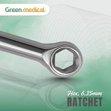 Dental Ratchet Wrench Hexagonal 6.35mm Handpiece Tool for Dental Procedures