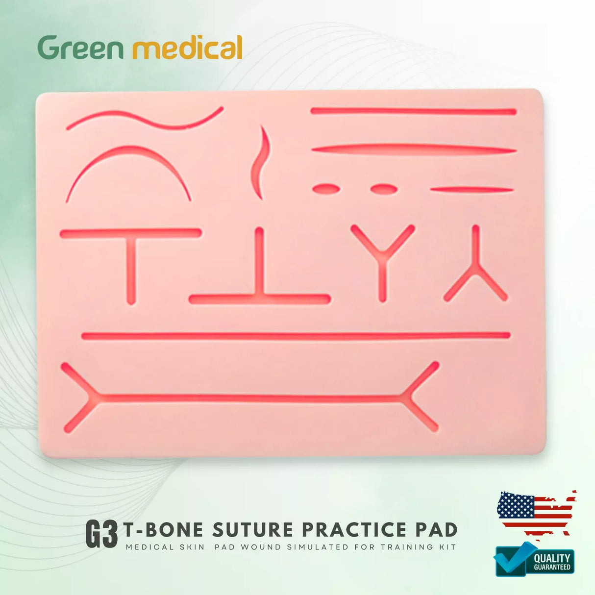 Medical Skin T-Bone Suture Practice Pad G3 Wound Simulated For Training Kit