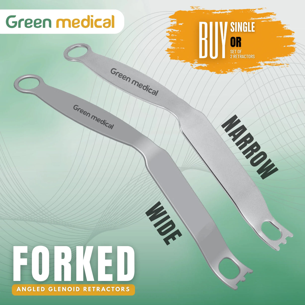 Angled Glenoid Retractor Forked Shoulder Arthroplasty Orthopedic Instrument