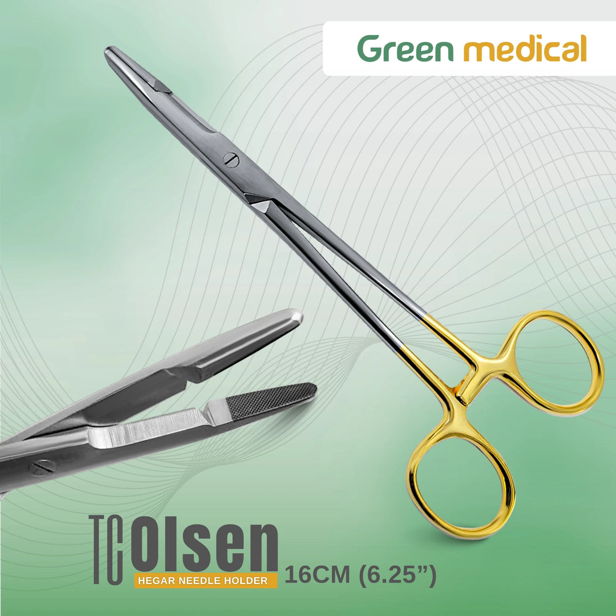 TC Olsen Hegar Needle Holder Tungsten Carbide Surgical Instrument 16cm