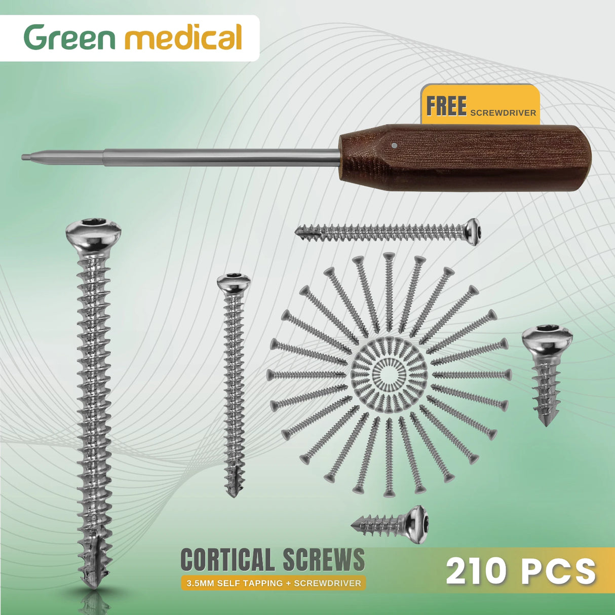Cortical Screws 3.5mm Self Tapping + Screwdriver Orthopedic Veterinary