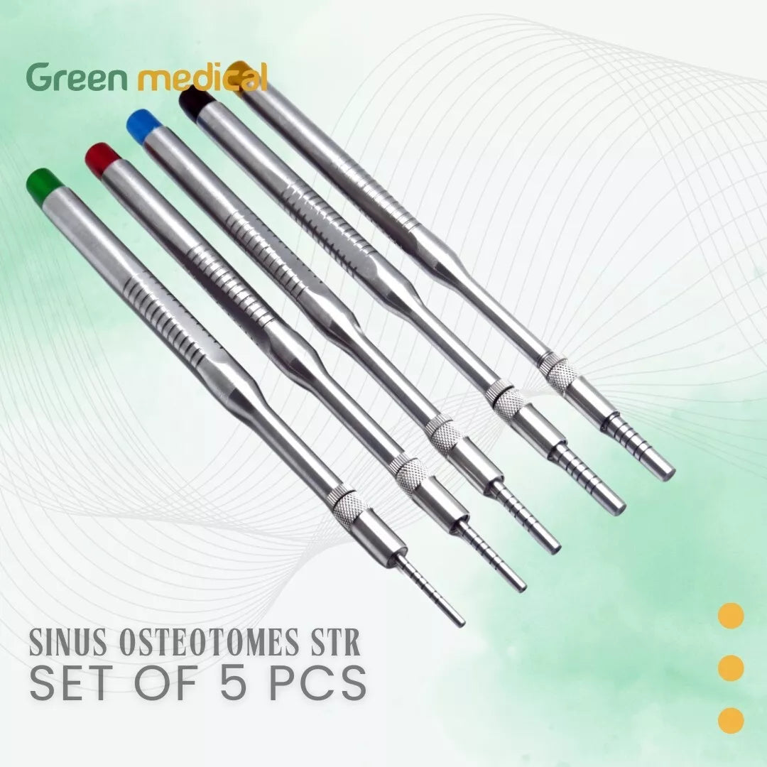5 Pcs Sinus Lift Osteotomes Set Kit Dental Implant (Concave Tips) Straight