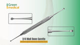 2/4 Molt Bone Curette Dental Surgical Instrument Autoclavable Stainless Steel