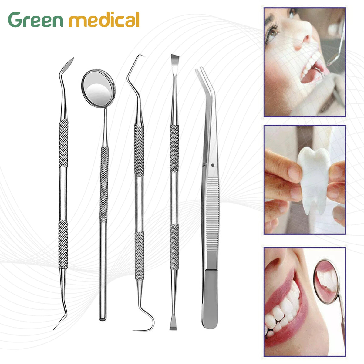 Professional Dental Oral Hygiene Kit 5 Tools Deep Cleaning Scaler Teeth Care Set
