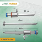 Laparoscopic Trocar Cannula 10mm for Laparoscopy Surgery Instrument Autoclavable