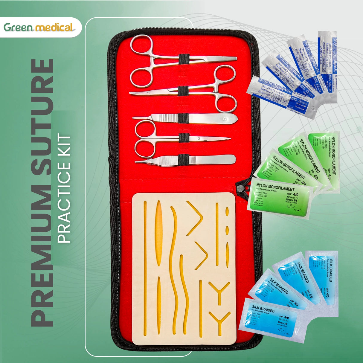Premium Suture Practice Kit with Silicon pad for Medical Students Training