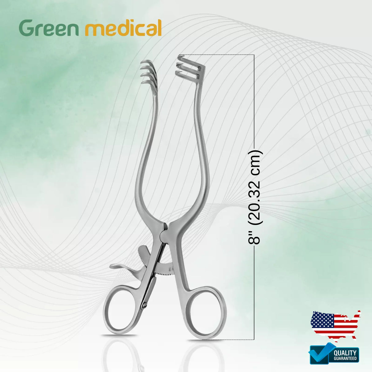 Weitlaner Retractor 8" 3x4 Prong SHARP Surgical Stainless Steel German Grade
