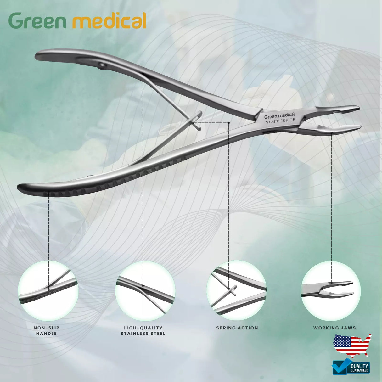 Micro Friedman Bone Rongeur Curved Surgical Dental 1.3mm Jaw German Grade