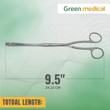 Sponge Forceps 9.5" Curved Serrated Jaws Surgical Gynecology Inst German Grade