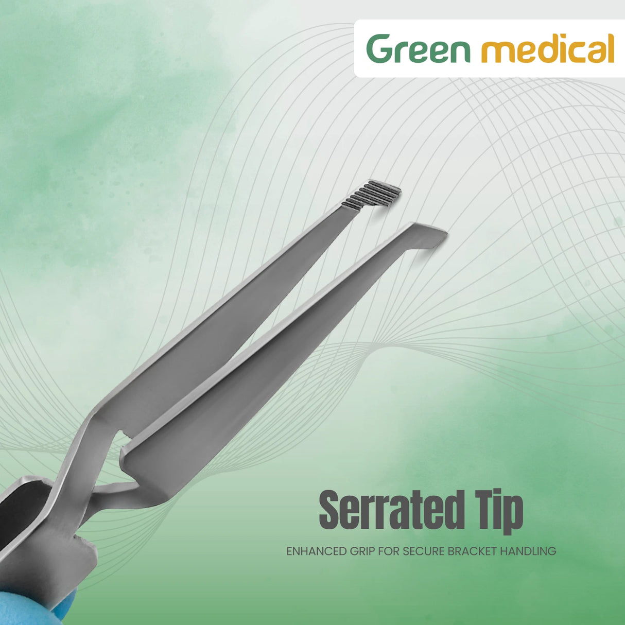 Slim Direct Bond Bracket Tweezers–Serrated Tip Orthodontic Forceps German Grade