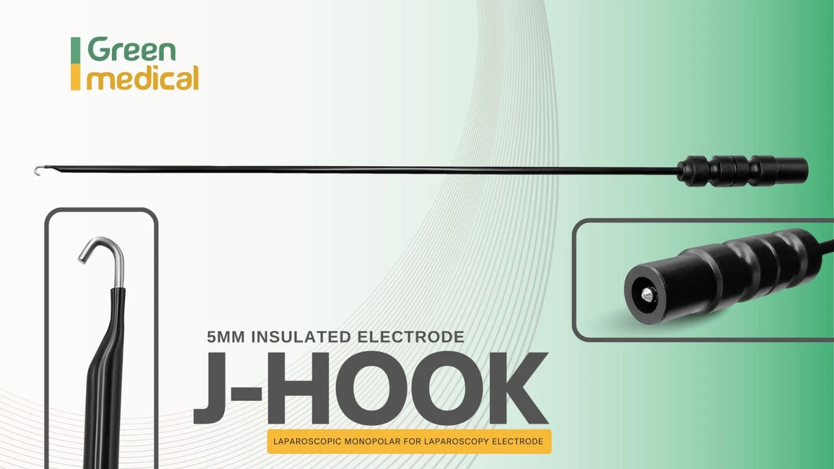 J-Hook 5 mm Insulated Electrode laparoscopic monopolar for laparoscopy electrode