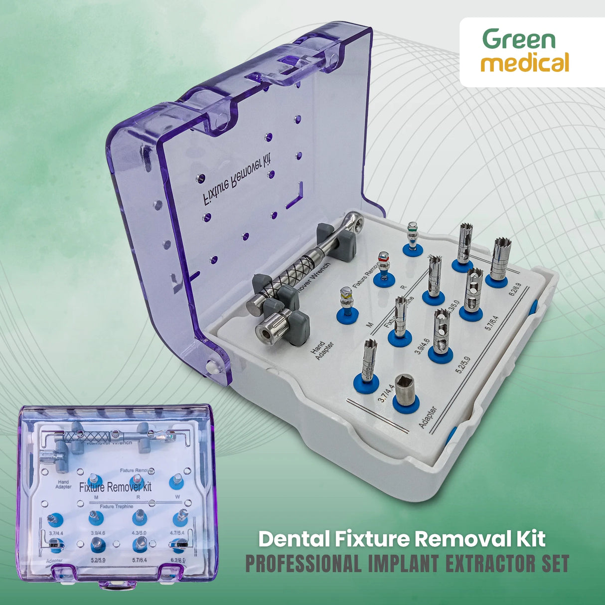 Dental Implant Fixture Removal Kit | Surgical Extraction Tool Set | Autoclavable