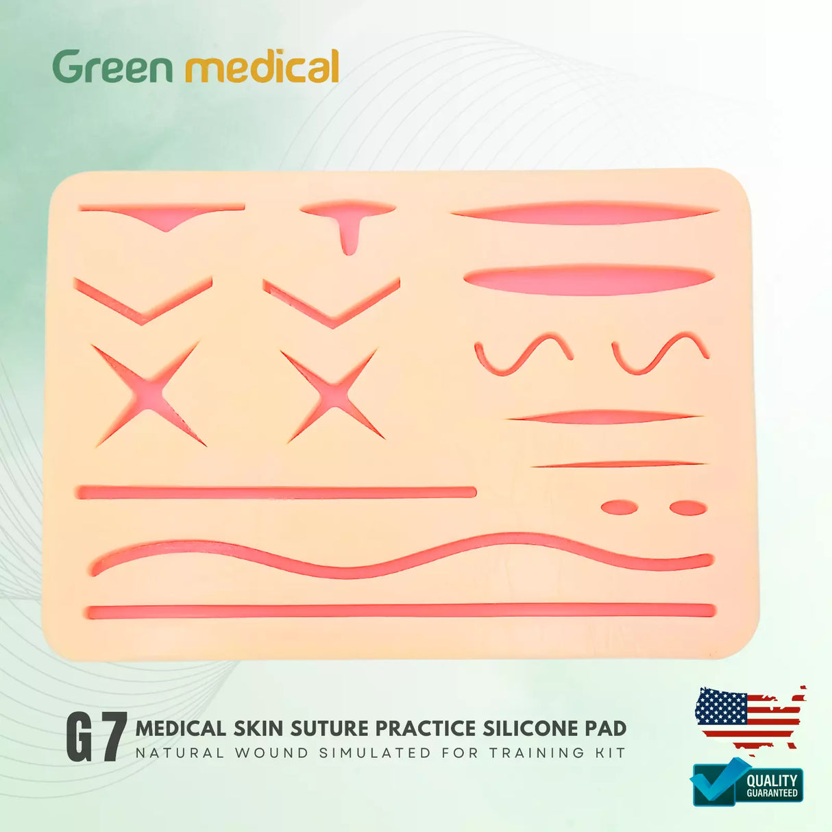 Medical Skin Suture Practice Silicone Pad G7 Wound Simulated For Training Kit