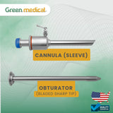 Laparoscopic Trocar Cannula 10mm for Laparoscopy Surgery Instrument Autoclavable