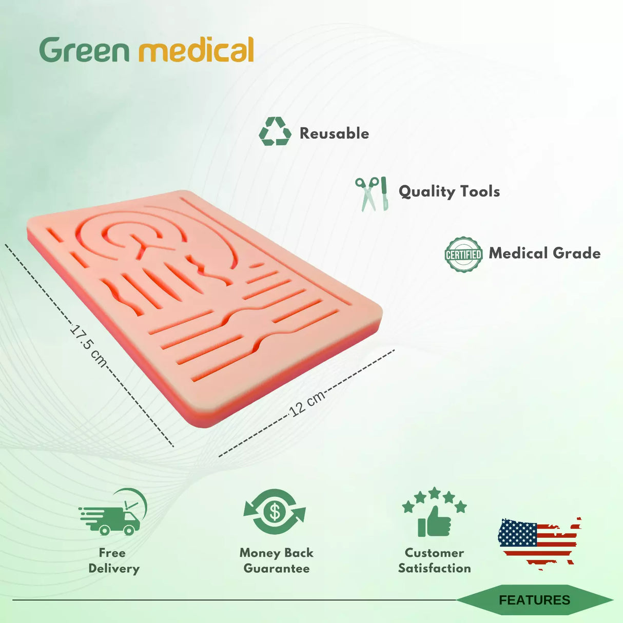 TYPE C Silicon Skin Suture Practice Pad G16 For The Medical Students