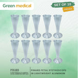 10 Pcs Pinard Fetal Stethoscope OB/GYN Aluminum Lightweight German Grade